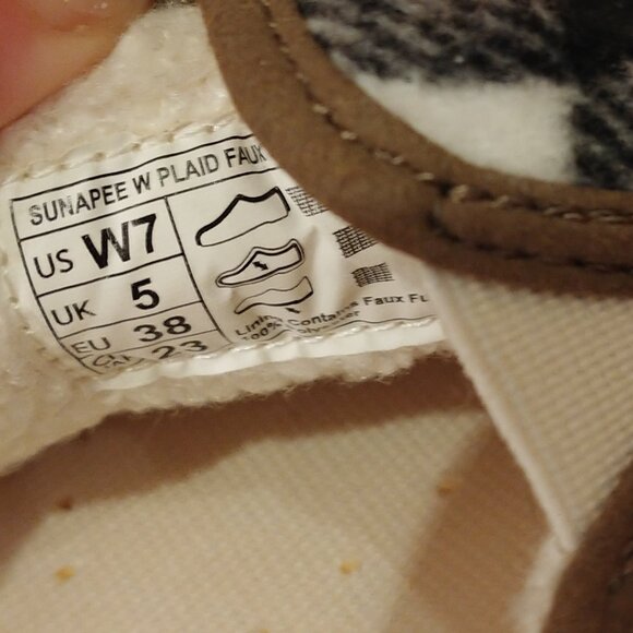 HEY DUDE black plaid women's slip-on shoes size W7 - Picture 2 of 11